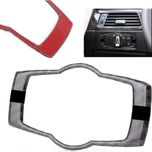 Headlight Switch Button Frame Cover Trim Deco For BMW 3 series E90 2005 2006 2007 2008 2009 2010 2011 2012 Carbon Fiber Color