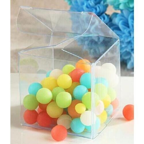 5*5cm candy box bag chocolate clear gift package for Birthday Wedding Party Decoration supplies DIY baby shower plastic Wh