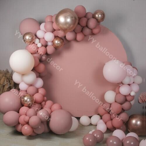Globals Retro Pink DIY Balloons Garland Arch Kit Pastel Baby Pink Baloon Rose Gold Wedding Anniversary Birthday Party Decoration