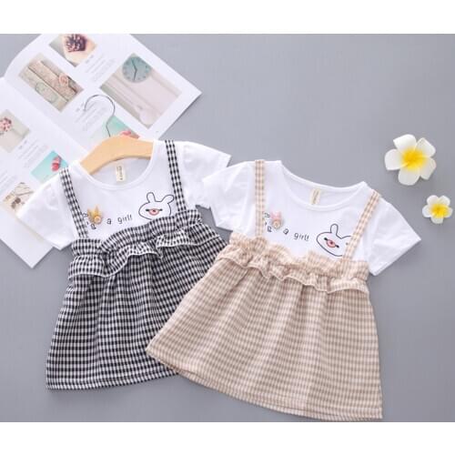 Summer Girl Dress Newborn Kids Baby Girls Short Sleeve Print Princess Party Pageant Tutu Dresses Beautiful Girl Casual Clothes