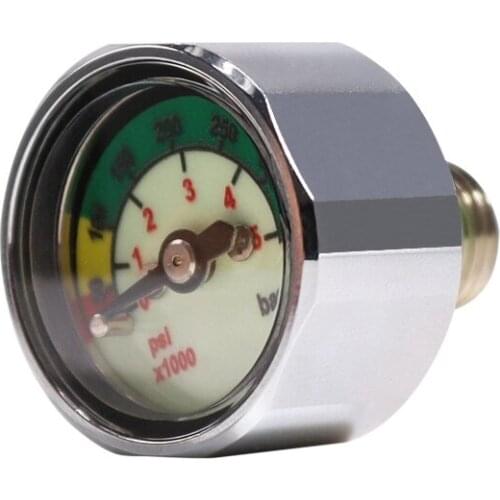 Hot AD-Scuba Diving Pony Bottle Pressure Gauge 1 Inch Face 350 BAR/5000 PSI 7/16Inch-20UNF Threads