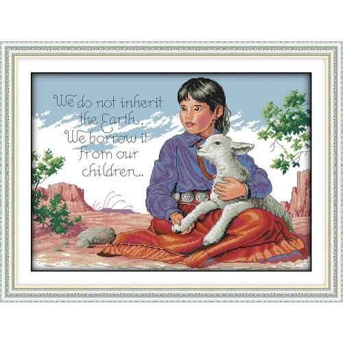 A true conservationist cross stitch kit aida 14ct 11ct count printed canvas stitches embroidery DIY handmade needlework