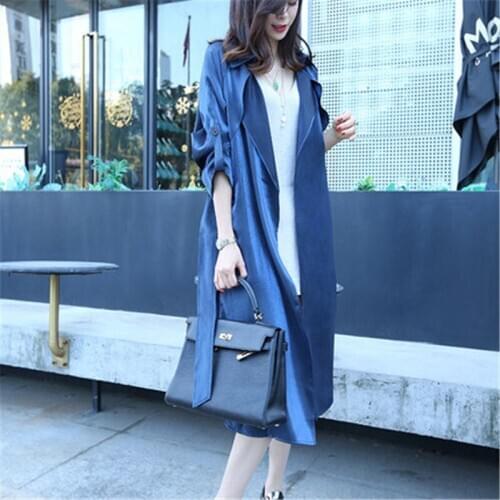 New fashion Thin Windbreaker Womens 2020 Spring Autumn Long Trench Coats fall atmospheric Coat female Overcoats m478