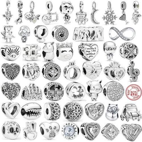 New Original 925 Sterling silver Bracelets Accessories Charm Bead Fit Pandora Charms Beads Bracelet for Women DIY Jewelry Gift