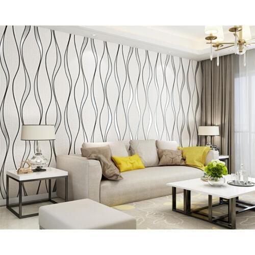 Beibehang Curve stripe TV background modern minimalist living room fashion thick non-woven bedroom papel de parede wallpaper