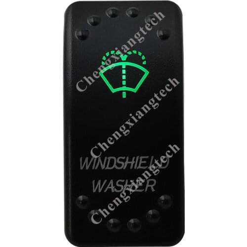 12V/24V Car Boat 3 Pins SPST ON/OFF Green & Blue Led Light Rocker Toggle Switch Windshield Washer for Carling ARB Narva 4x4