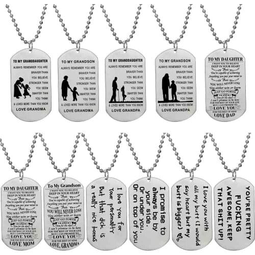Family Series Stainless Steel Gift To My Granddaughter Grandson Daughter Lovers Wife Husband Friend Brother Beaded Necklaces