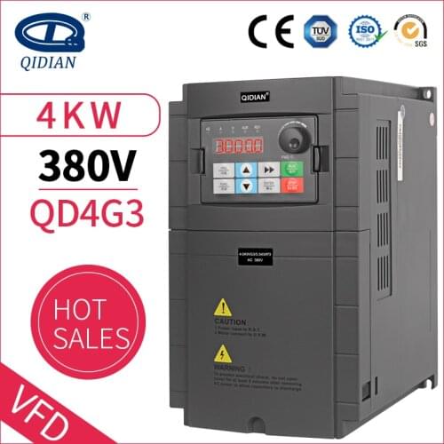 QD710 VFD Inverter 4KW Frequency Converter 3P-380V Output 0-3000hz CNC Spindle motor speed Control VFD Converter