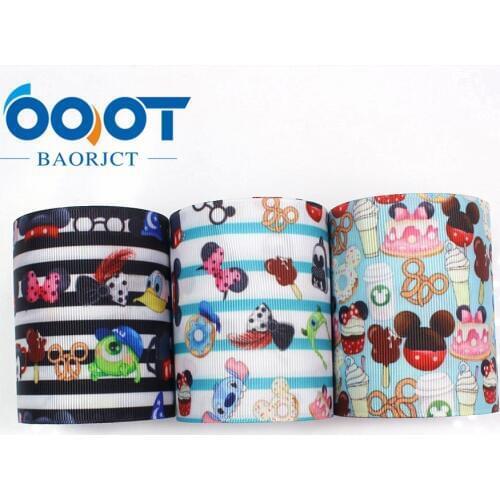 I-19518-1292, 75MM 3'' cartoon Printed grosgrain ribbon,DIY handmade jewelry accessories, wedding gift birthday party packaging