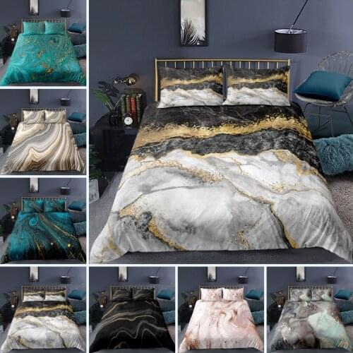 Luxury Marble Bedding Set Colorful Abstract Pattern Printing Duvet Cover Comforter Bedding Sets King Size For Adults Bedroom