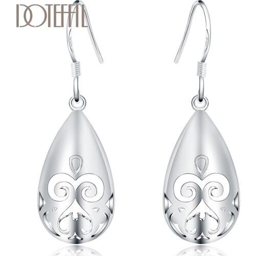 DOTEFFIL 925 Sterling Silver Grimace Water Droplets / Raindrops Earring For Women Wedding Engagement Halloween Party Jewelry