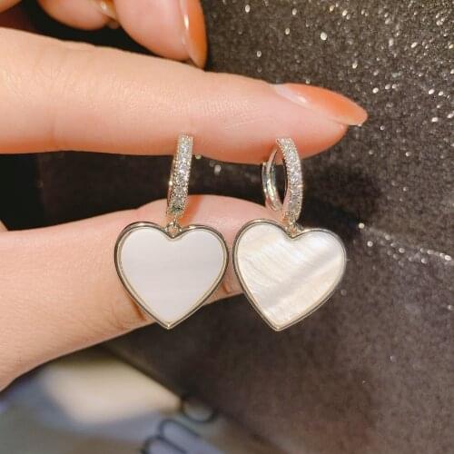 New Hot Sale Fritillaria Fashion Heart Shaped LOVE Earrings 2021 Trend For Women Gold Color Jewelry Friends Gift