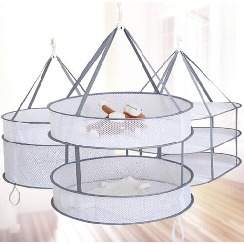 Clothes Drying Basket Hanging Sweater Net Pocket Thickened Anti-Deformation Cardigan Drying Rack Socks Drying Bag Double Layer