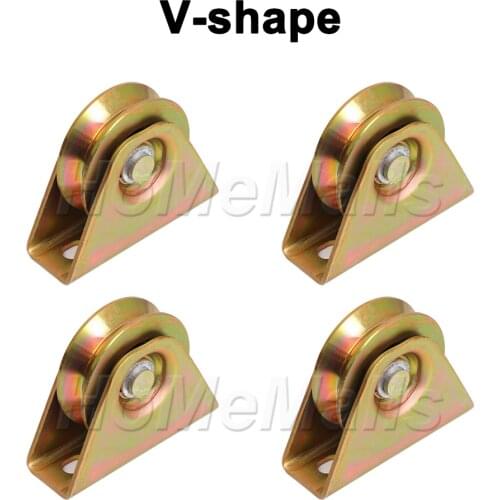 1/2/4pcs Rigid Casters Heavy Duty V Shape Steel Wheels With Bracket For Wire Rope Rail Inverted Track Industrial Machines