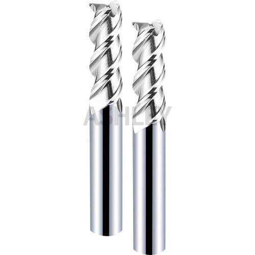 Carbide milling cutter with flat end with four edges tungsten steel with mirror straight shank for 55 degree high gloss aluminum