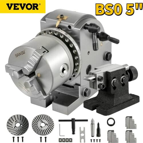 VEVOR BS-0 Precision Semi Universal Dividing Head with 3 Plates, MT2 Tailstock & 3 Jaw Chuck for Drill Presses Milling Machines