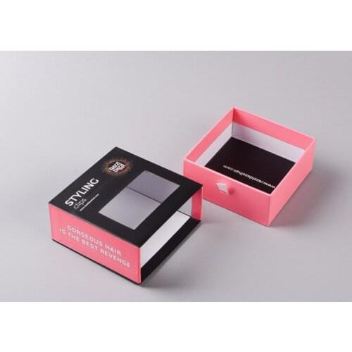 High Quality Clear PVC Window Fashion Paper Drawer Box and Logo maker,cosmetic box packaging sleeve ---PX10734