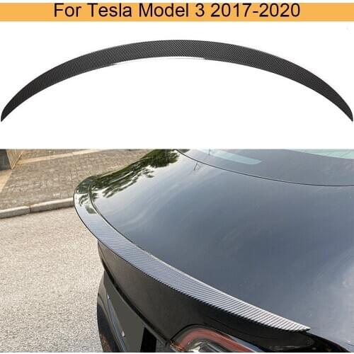 Car Rear Trunk Boot Lip Wing SpolerFor Tesla Model 3 2017-2020 High Performance Rear Spoiler ABS Glossy Black / Carbon Look