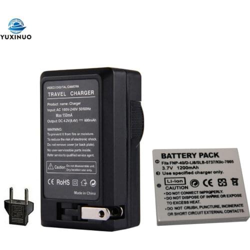 1200mAh FNP-40 FNP40 Battery + AC Charger for FUJIFILM NP-40 NP40 BENQ DLI-102 KODAK KLIC-7005 PENTAX D-LI8 D-Li85 SLB-0737