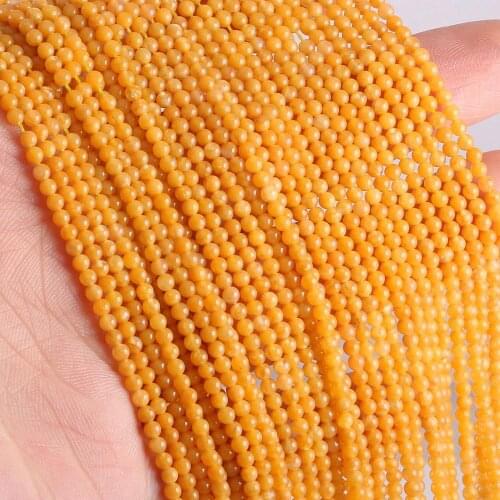 2020 New Wholesale Natural Stone Beads Yellow Jade Beads for Jewelry Making Beadwork DIY Necklace bracelet accessories 2mm 3mm