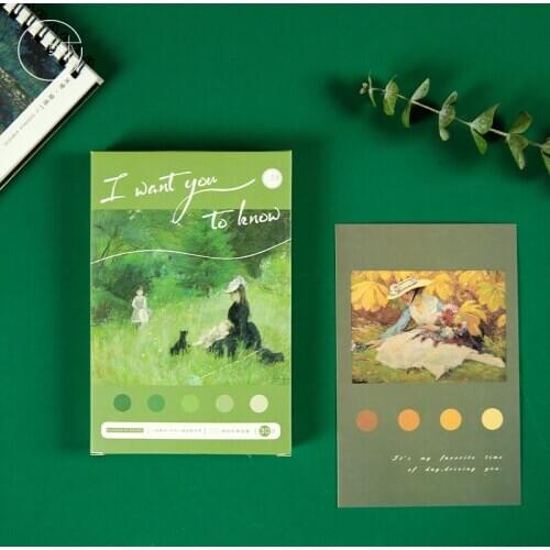 30 Pcs/Set Vintage Oil Painting Van Gogh Postcard DIY Hand Painted Greeting Cards Message Card Journal Decoration