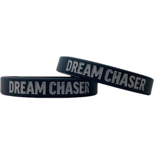 300pcs Motivational DREAM CHASER Silicone Bracelets Rubber Wristbands Free Shipping by DHL