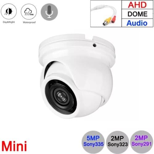 4pcs a Bag 5mp,4mp,2mp 1080P White Metal Infrared Outdoor IP66 Face Detection Mini Hemisphere Dome AHD Security CCTV Camera