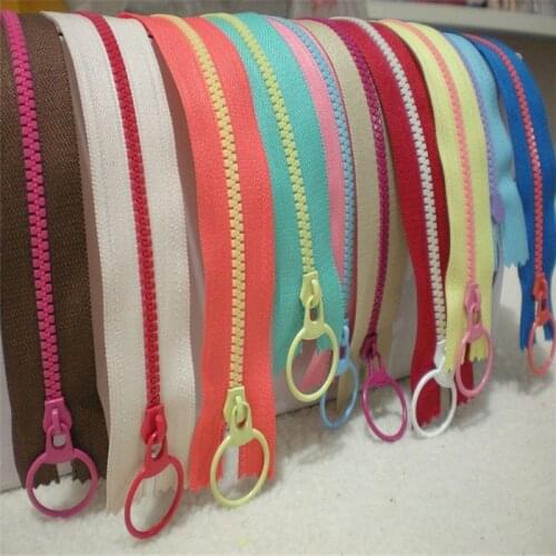 40CM 10 PCS CONTRAST COLOR 3# Resin Zippers Lifting Ring Quoit Zipper DIY Handmade Accessory Sewing Craft Bag Garment Material