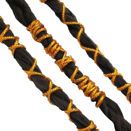 5Pcs/Lot Gold Silver Dreadlock Beads Braids Hair Accessories Braiding 10mm Rope 1M/Pc Stretchable Braiding Strings Styling Tool