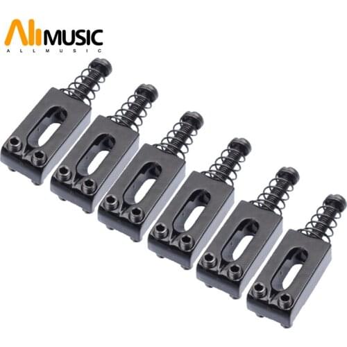 6 Pcs Concave Tyle Guitar Bridge String Saddles For Electric Guitar Bridge or Tremolo Bridge Chrome Black For Choose