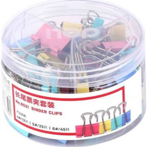 81Pcs/Set Paper Clip Metal Office Binder Clips 8521 School Office Supplies 4 Colors Normal Metal Clips