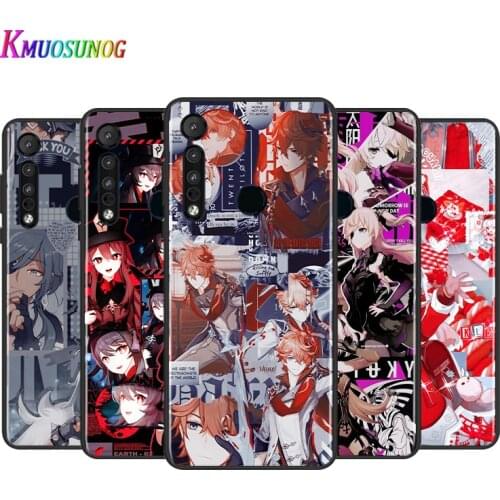 Anime Genshin darbe For Motorola G9 G8 G Stylus Power One Fusion Hyper Edge E7 E6 5G Plus Play Lite Black Soft Phone Case