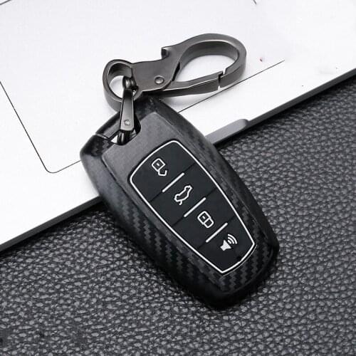 Carbon fiber Car Key for Great Wall Haval Coupe H7 H8 H9 GMW H6 Samrt Cover Color Stripe Remote Fob Shell Case Keychain