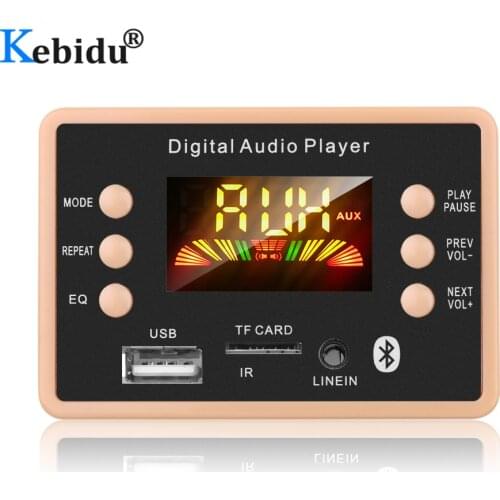 Kebidu mp3 player bluetooth Car radio 5V to 12V walkman MP3 Decoder Board Module Radio receiver module FM WMA WAV For Car Kit