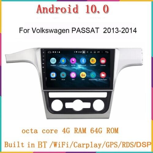 4GB+64GB 8core Android 10.0 car dvd player for Volkswagen PASSAT 2013 2014 with gps glonass autoradio bluetooth 4.2 wifi