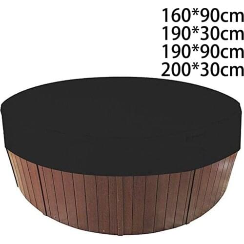 Black Bathtub Cover Round Anti-UV Protector Outdoor Courtyard Spa Bathtub Swimming Pool Tub Dust Cover Waterproof Anti-UV Durabl