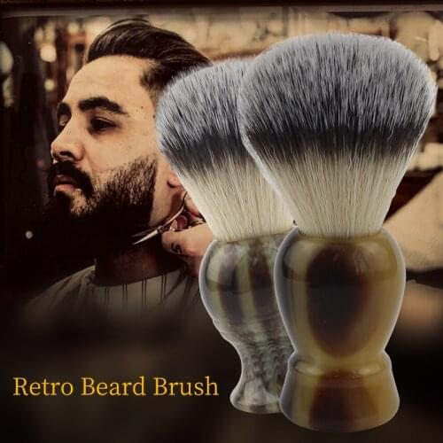 Pure natural resin material mens retro beard brush facial beard trimming cleaning brush facial care tool
