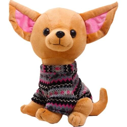 Children plush stuffed toy Chihuahuas dog wear clothes baby kids Christmas birthday plush toy gift
