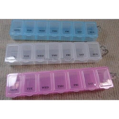 By ems or dhl 1000pcs 7 Days Weekly Home Product Weekly Tablet Pill Medicine Box Holder Storage Organizer Container Case