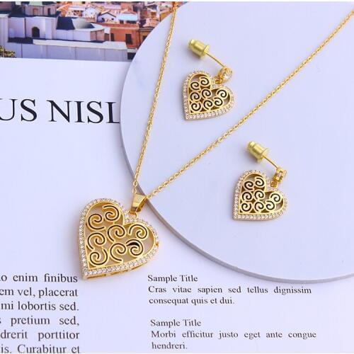 Fansheng New Arrival Fine suit Love Zircon Sets Necklace Enamel Round Pendant Wedding /Party/Birthday Gifts