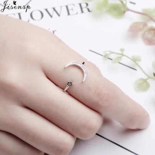 Jisensp Cute CZ Crystal Midi Rings for Women Bohemian Star Moon Charms Rings Wedding Party Punk Jewelry Valentines Day Gift Anel