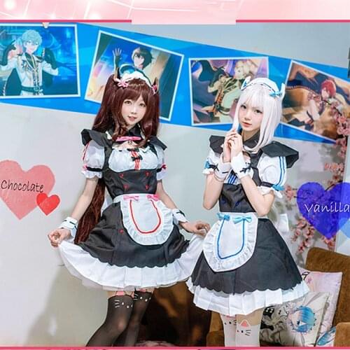 Cosplay NEKOPARA Vanilla Chocola Maid Costume Anime Game NEKOPARA Cosplay Cat Neko Girl Lolita Dress Uniform Full Sets C138M75