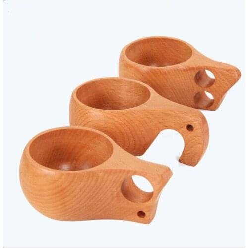 Creative Hollow Wooden Coffee Cup Health High-quality Wood Handmade Cup Travel Portable Tea Cup Kitchen Dining