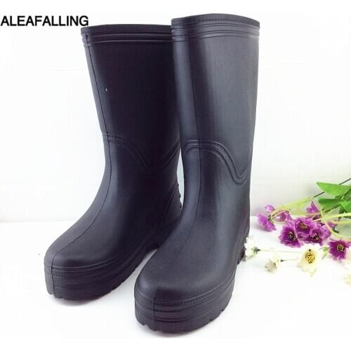 Alealfalling Mens Eva Foam Rain Boots Thick Cotton Medium Snow Rain Boot Work Shoes Non-slip Wear-resistant Acid-resistant Soda