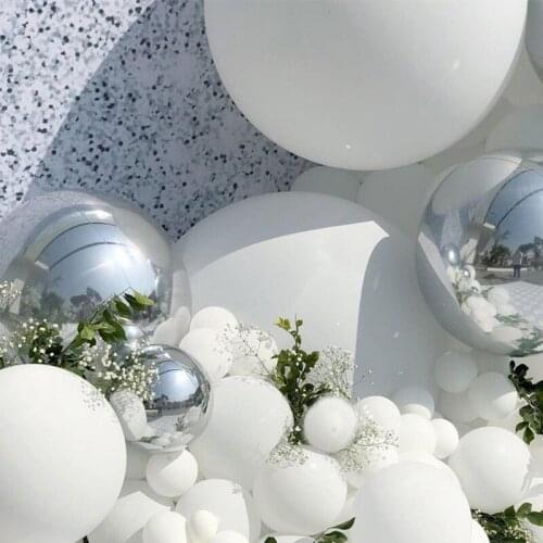 125pcs Mixed White Silver Latex Balloon Set Birthday Party Decoration Wedding Wedding Room Banquet Decoration Supplies