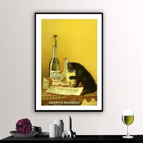 Absinthe Bourgeois Wall Picture Painting Vintage Food&Drink Poster Animals Canvas Print Gift Idea Home Decor For Dining Room