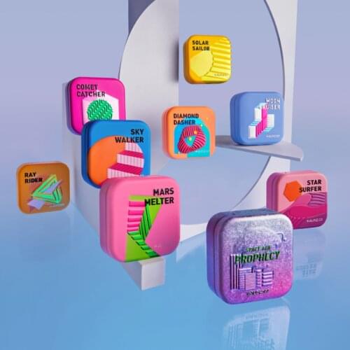 KALEIDOS Space Age 9 Color Highlighter Power Diamond Shining Contour Powder Dreamy Polarized Light Flash Highlight Cosmetics