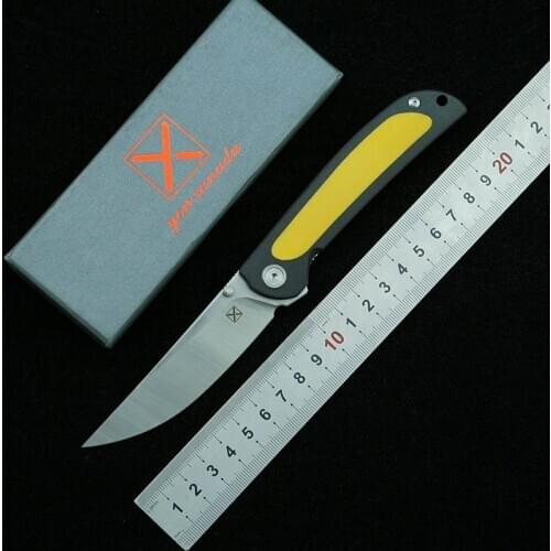 YX636 New Flipper Folding Knife Ball Bearing 14C28N Blade G10 Steel Handle Camping Outdoor Kitchen Fruit Knife EDC Tools