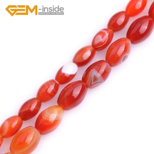Olivary Shape Sardonyx Carnelian Beads Natural Stone Beads DIY Loose Beads For Jewelry Making Strand 15 Inches Wholesale HOT