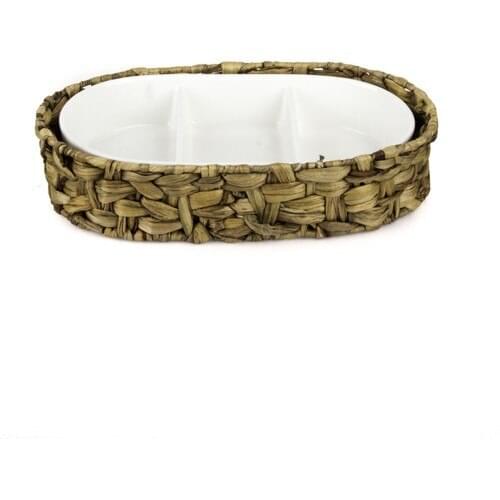 Ultraform Porcelain Oval Bowl 3 Compartments